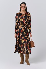 Sophia Floral Boat Neck Midi Dress