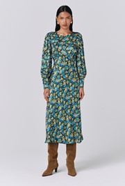 Fiona Satin Neck Midi Dress