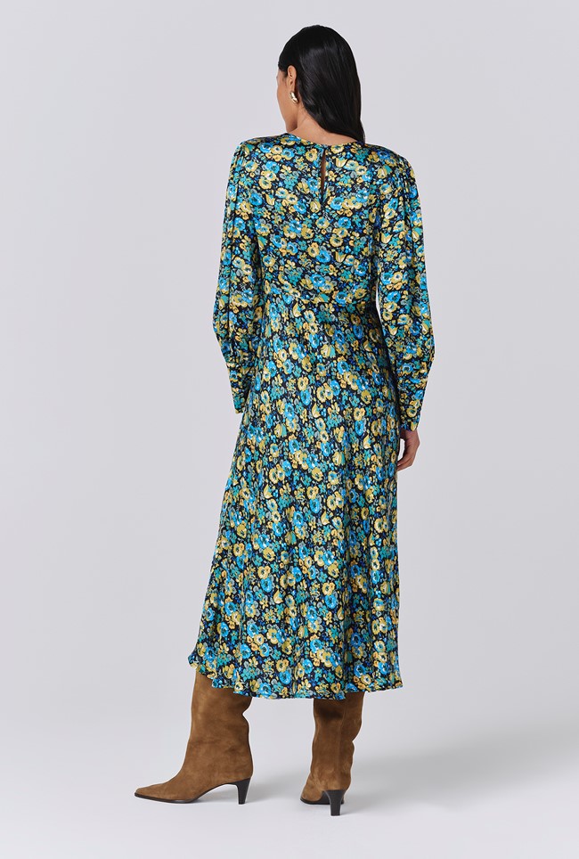 Fiona Satin Neck Midi Dress