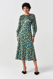 Fiona Satin Neck Midi Dress