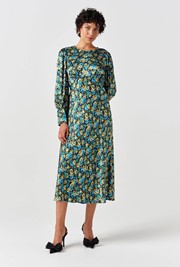 Fiona Satin Neck Midi Dress