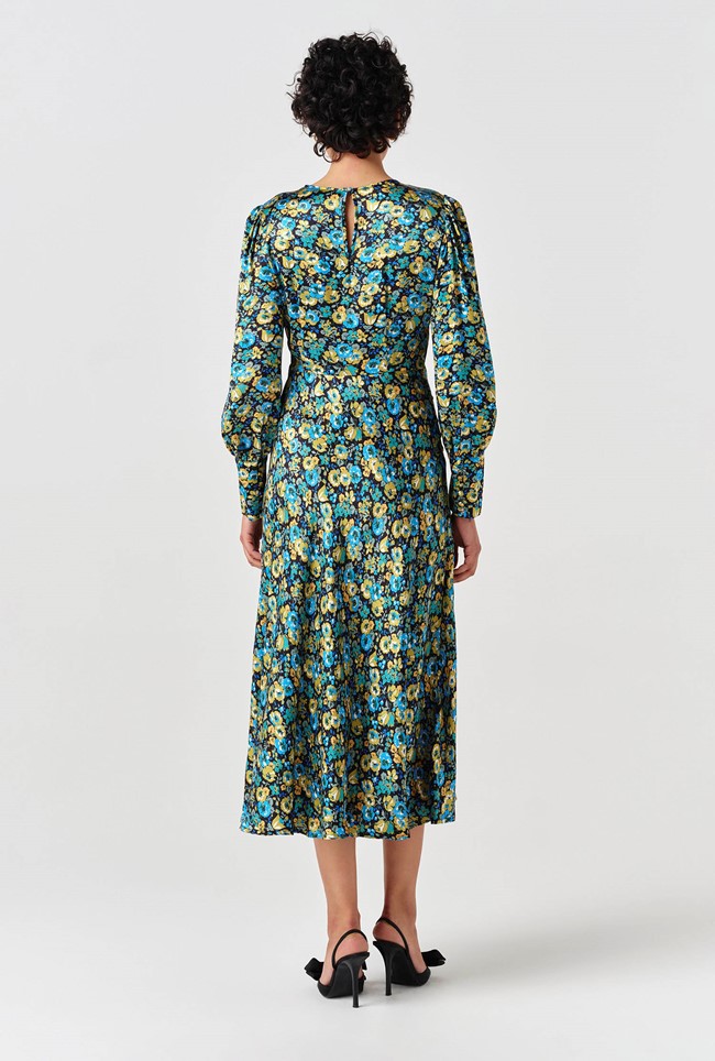 Fiona Satin Neck Midi Dress