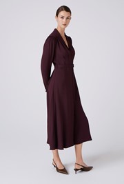 Elena Crepe Button Through Midi Dress