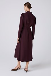 Elena Crepe Button Through Midi Dress