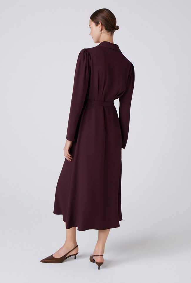 Elena Crepe Button Through Midi Dress