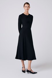 Cora Crepe Tie Front Midi Dress