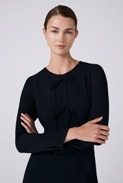 Cora Crepe Tie Front Midi Dress