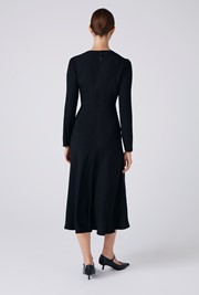 Cora Crepe Tie Front Midi Dress