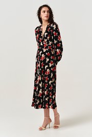 Gracie Floral V Neck Midi Dress