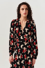 Gracie Floral V Neck Midi Dress