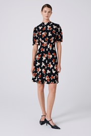 Leah Floral Crew Neck Short Dress
