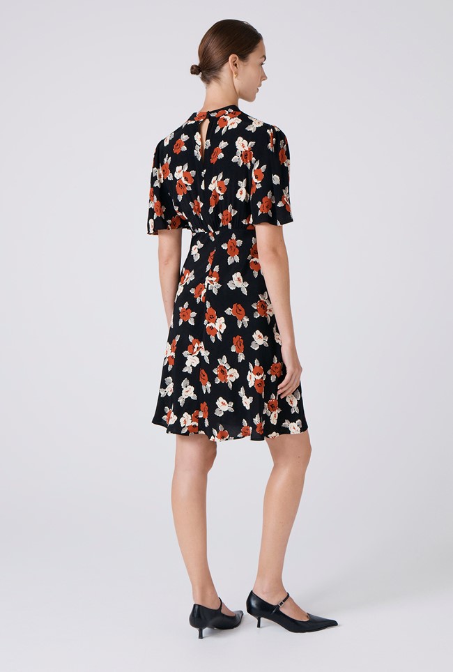 Leah Floral Crew Neck Short Dress