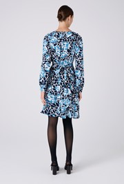 Remi Floral Crepe V Neck Short Dress