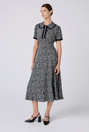 Taylor Floral Crepe Midi Tea Dress