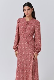 Stella Floral Crepe Tie Front Midi Dress