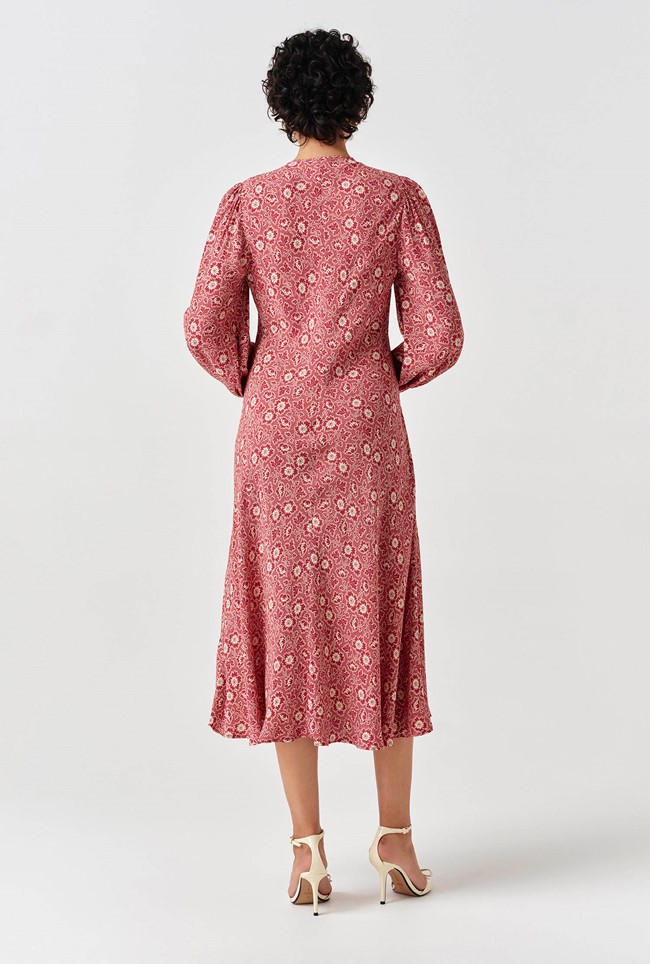 Stella Floral Crepe Tie Front Midi Dress
