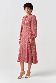 Stella Floral Crepe Tie Front Midi Dress
