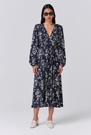Wren Floral V Neck Midi Dress