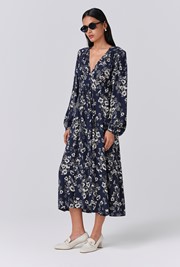 Wren Floral V Neck Midi Dress