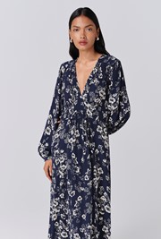 Wren Floral V Neck Midi Dress