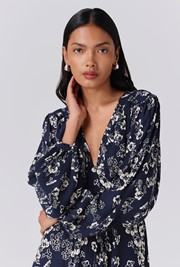 Wren Floral V Neck Midi Dress
