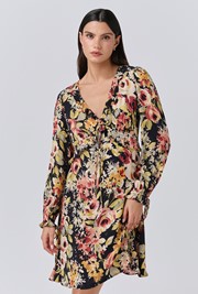 Billie Floral Crepe V Neck Short Dress
