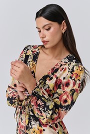 Billie Floral Crepe V Neck Short Dress