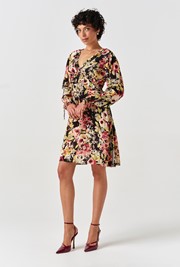 Billie Floral Crepe V Neck Short Dress