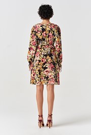 Billie Floral Crepe V Neck Short Dress