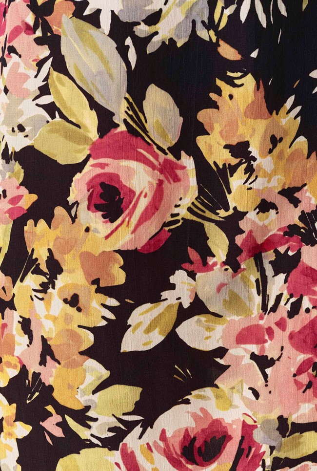 Billie Floral Crepe V Neck Short Dress