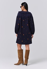 Alaia Embroidered Corduroy Tie Neck Dress