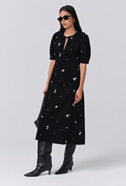 Juniper Embroidered Corduroy Midi Dress