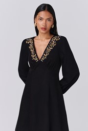 Eliza Embroidered Corduroy Short Dress
