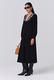 Sienna Embroidered Corduroy Midi Dress