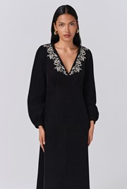 Sienna Embroidered Corduroy Midi Dress