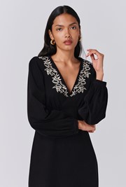 Sienna Embroidered Corduroy Midi Dress