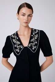 Sloane Embroidered Corduroy Midi Dress