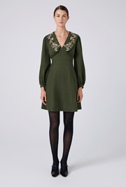 Blakely Embroidered Corduroy Short Dress