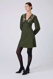 Blakely Embroidered Corduroy Short Dress