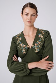 Blakely Embroidered Corduroy Short Dress