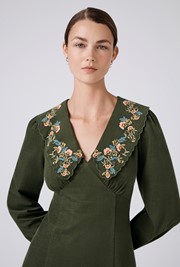 Blakely Embroidered Corduroy Short Dress