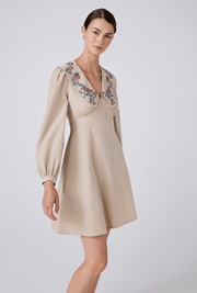 Blakely Embroidered Corduroy Short Dress