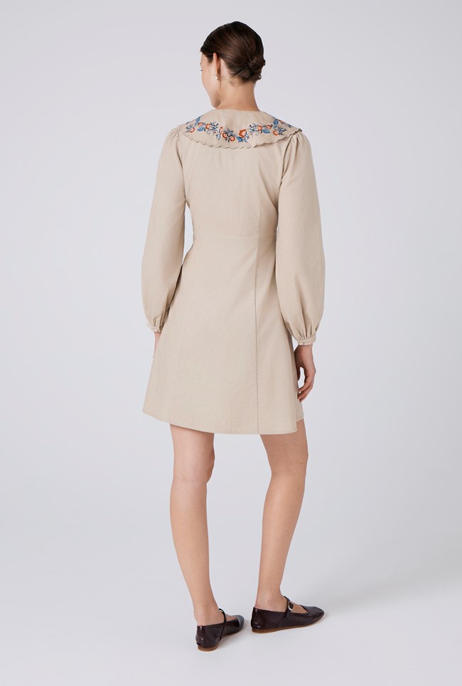 Blakely Embroidered Corduroy Short Dress
