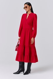 Kamila Corduroy Tiered Midi Dress