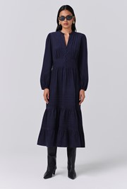 Kamila Corduroy Tiered Midi Dress