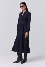 Kamila Corduroy Tiered Midi Dress