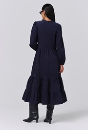 Kamila Corduroy Tiered Midi Dress