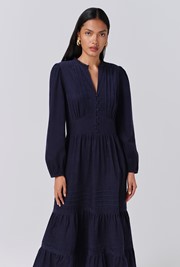 Kamila Corduroy Tiered Midi Dress