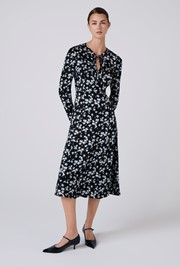 Ana Floral Satin Midi Dress