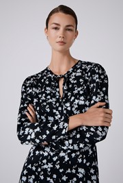 Ana Floral Satin Midi Dress